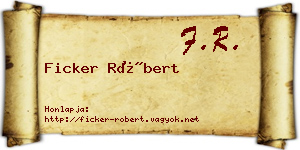 Ficker Róbert névjegykártya